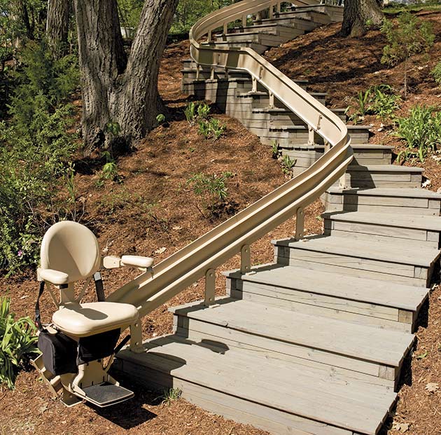 LA outside exterior custom curved stairchair